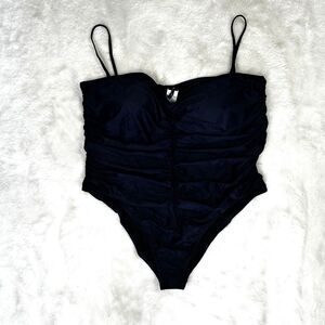 J.CREW NAVY BLUE RUCHED SWEETHEART ONE PIECE SWIMSUIT